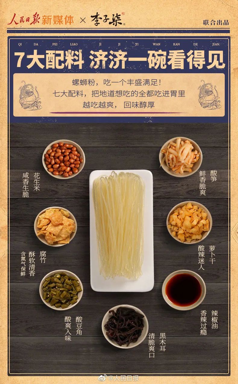 人民日報(bào)李子柒聯(lián)名合作螺螄粉